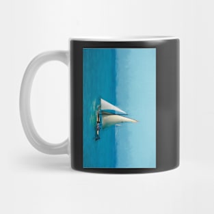 Sailingboat on the blue sea Mug